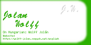 jolan wolff business card