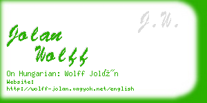 jolan wolff business card